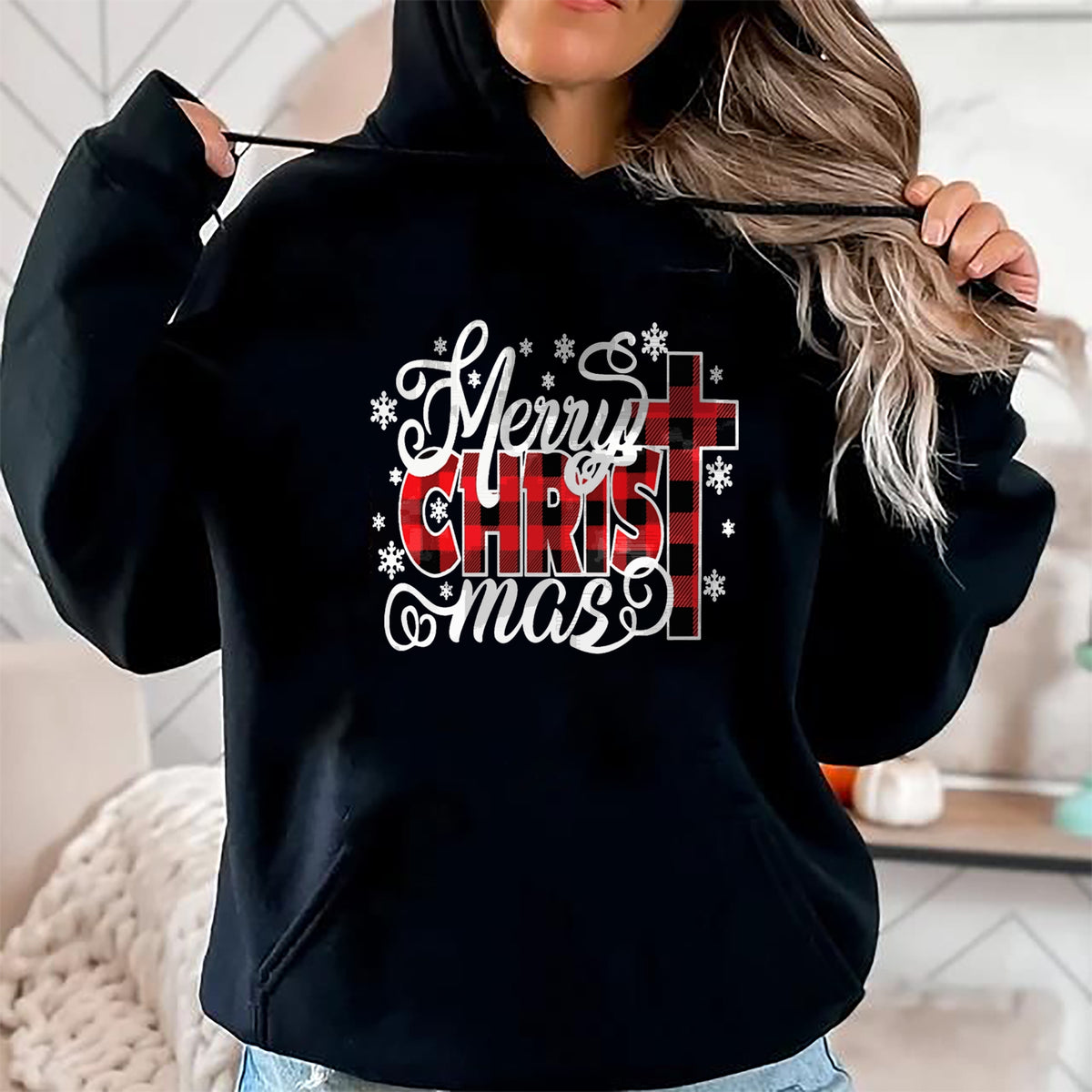 Christian Tee, Christian Faith Unisex T-Shirt/Hoodie/Sweatshirt HLT00 - Merry Christ Mas Christian Jesus Christmas PJs Xmas Pajamas T-Shirt
