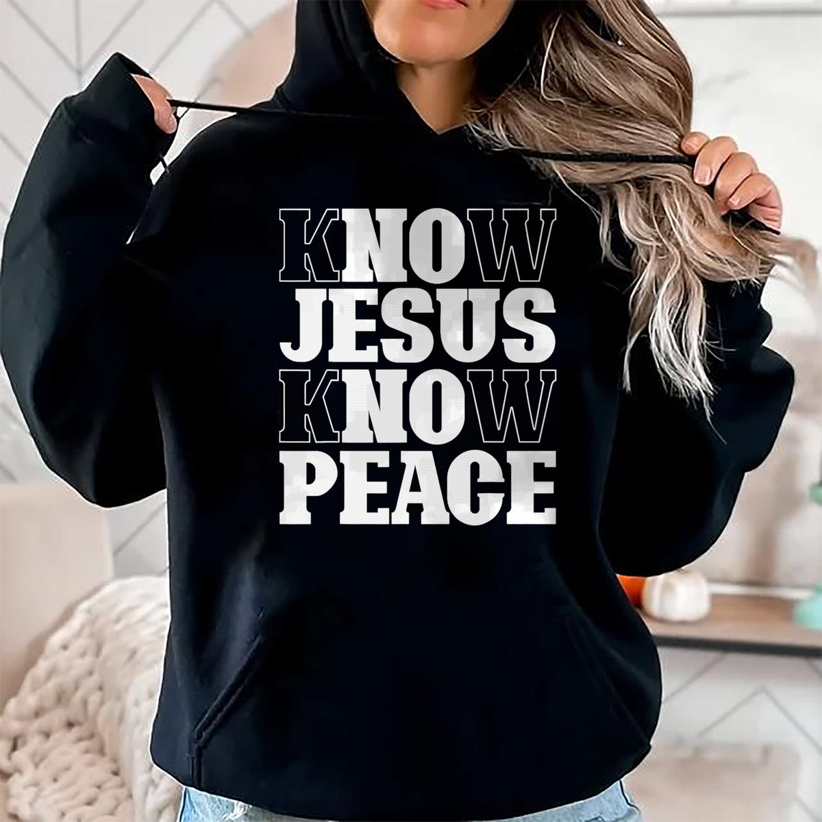 Christian Tee, Christian Faith Unisex T-Shirt/Hoodie/Sweatshirt HLT00 - Know Jesus Know Peace Religion God Church Christian Gifts T-Shirt (1)