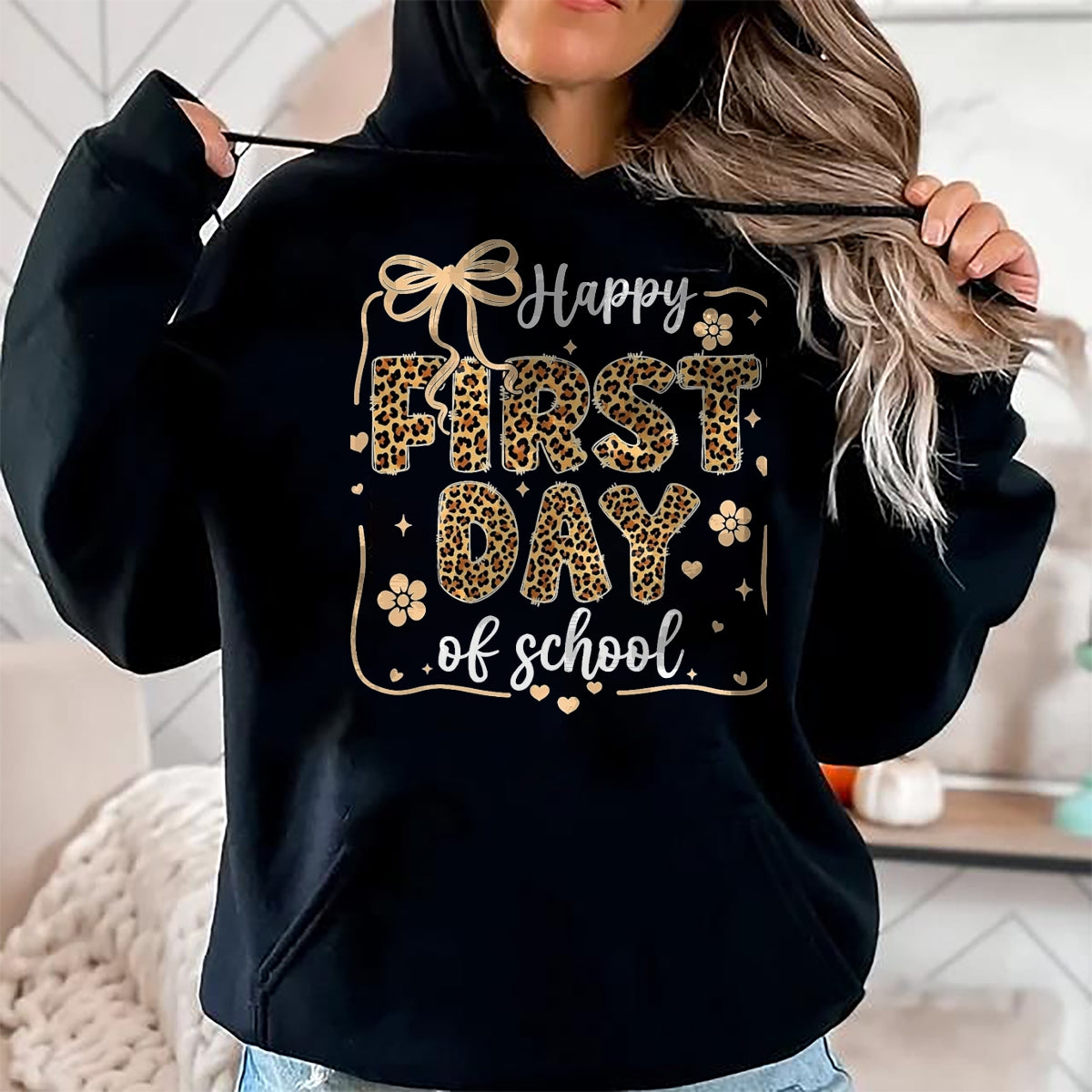 Best Student Shirt, Funny Back To School UnisexT-Shirt/Hoodie/Sweatshirt HLT00 - Cute Leopard Happy First Day of School for Teacher Girls Kid T-Shirt, Men, Black, 3X-Large
