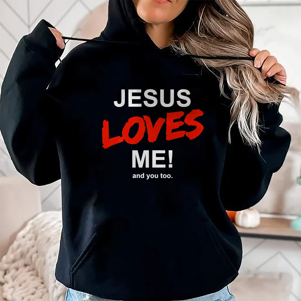Christian Tee, Christian Faith Unisex T-Shirt/Hoodie/Sweatshirt HLT00 - Jesus Loves Me - And You Too For Faith Christian Religion T-Shirt