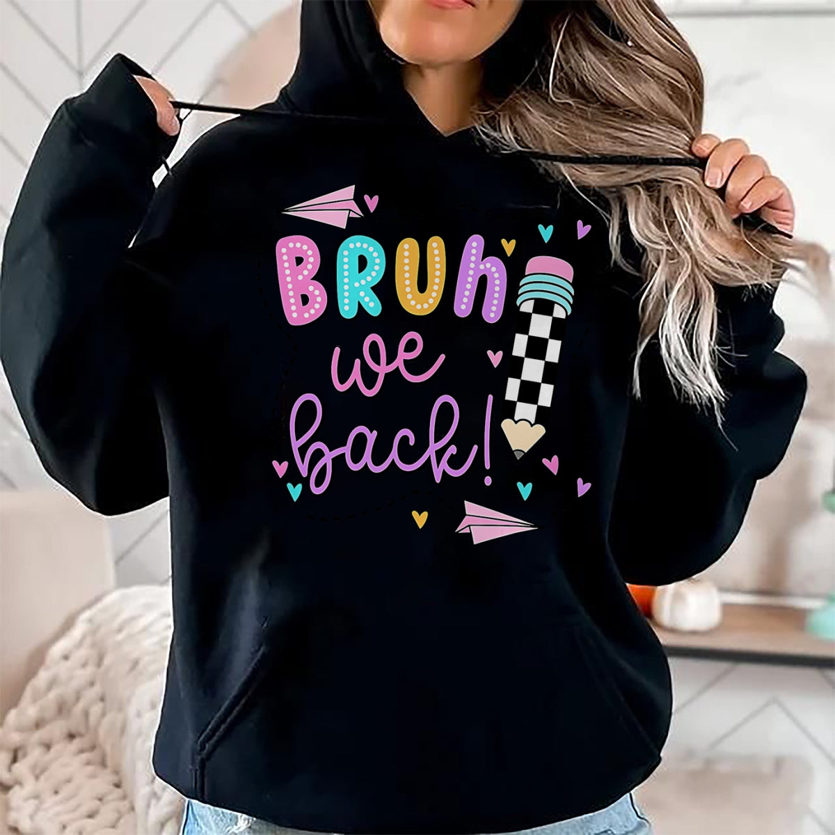 Best Student Shirt, Funny Back To School UnisexT-Shirt/Hoodie/Sweatshirt HLT00 - Bruh We Back First Day of School Funny Student Teacher Kids T-Shirt (3)