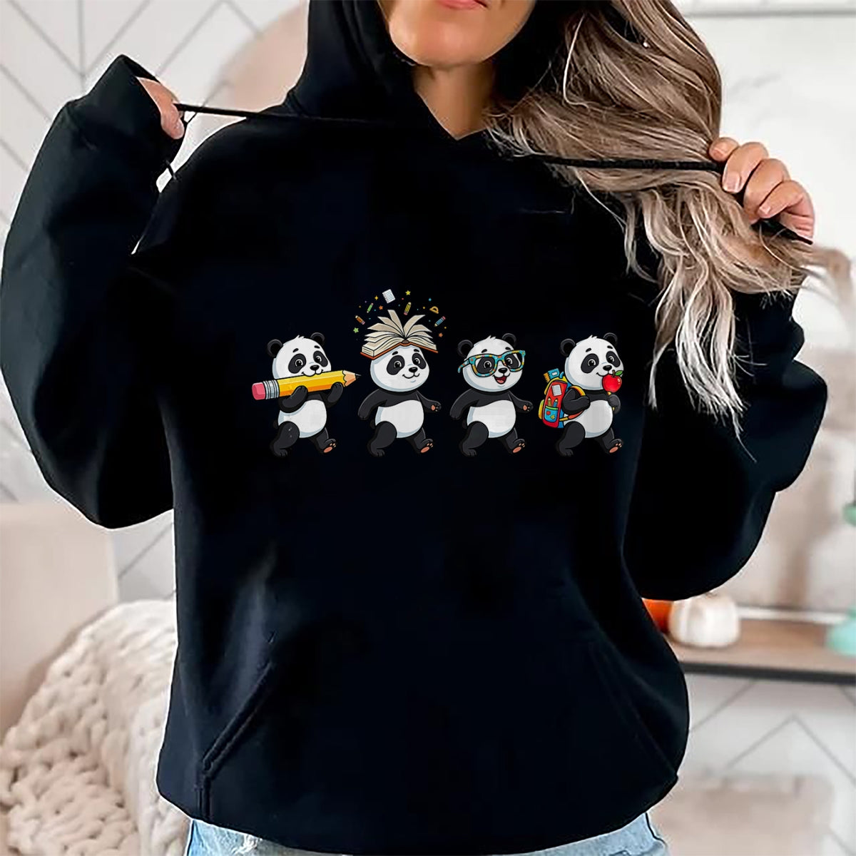 Best Student Shirt, Funny Back To School UnisexT-Shirt/Hoodie/Sweatshirt HLT00 - Funny Panda Back to School Teacher Student T-Shirt