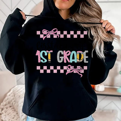 Best Student Shirt, Funny Back To School UnisexT-Shirt/Hoodie/Sweatshirt HLT00 - First Day of 1st Grade Teacher Girl Coquette Back to School T-Shirt