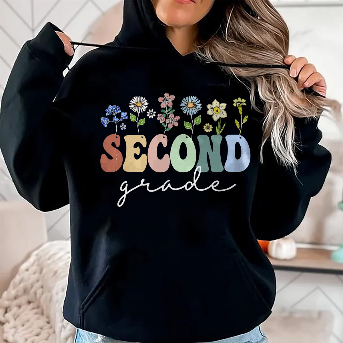 Best Student Shirt, Funny Back To School UnisexT-Shirt/Hoodie/Sweatshirt HLT00 - 2nd Grade Wildflower Floral Back to School Teacher Gift T-Shirt