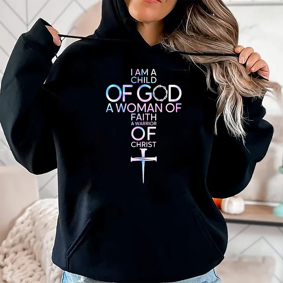 Christian Tee, Christian Faith Unisex T-Shirt/Hoodie/Sweatshirt HLT00 - I Am A Child Of God A Woman Of Faith A Warrior Of Christ T-Shirt
