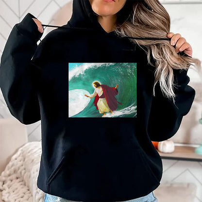 Christian Tee, Christian Faith Unisex T-Shirt/Hoodie/Sweatshirt HLT00 - Jesus Walking On Water Evangelical Christian Gift T-Shirt