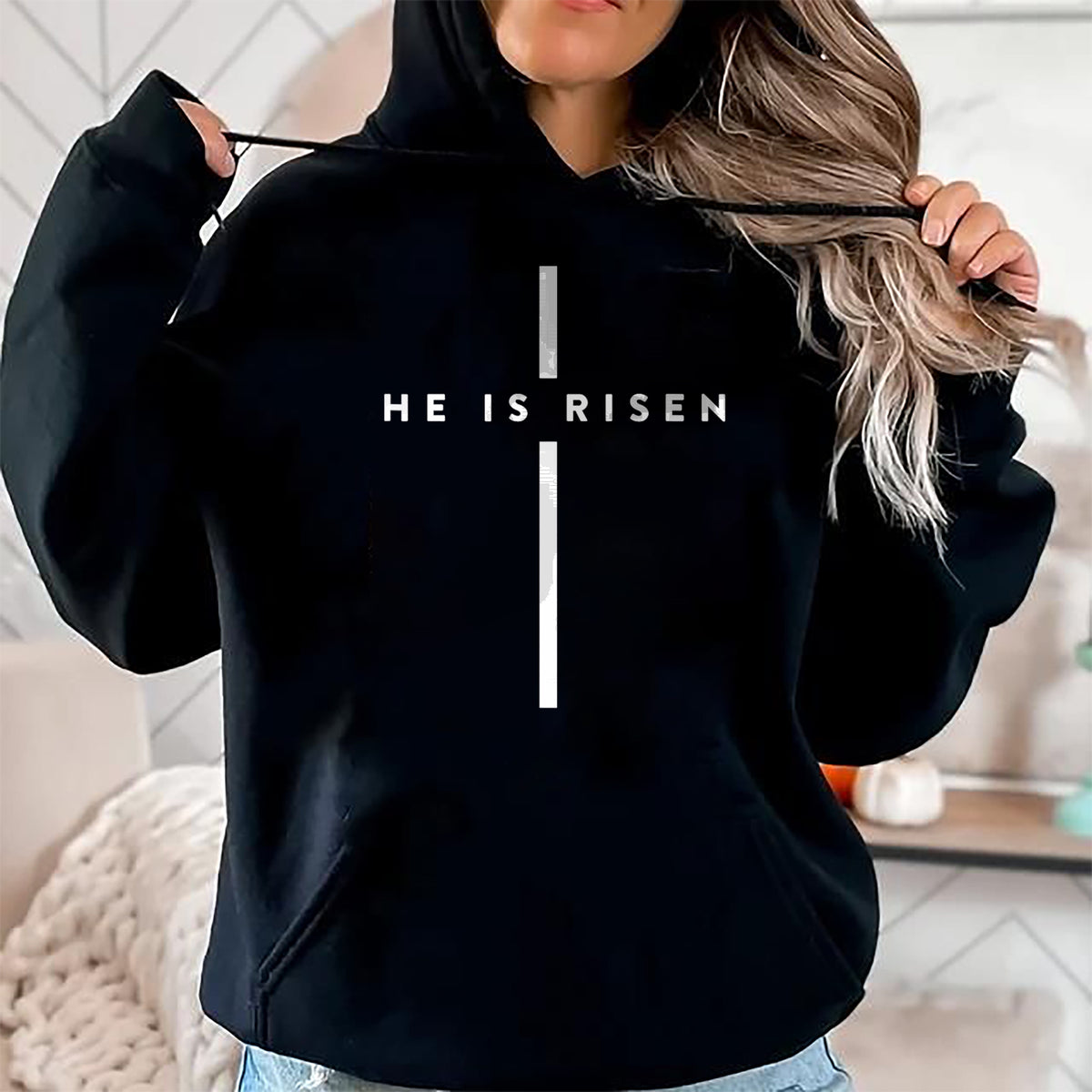 Christian Tee, Christian Faith Unisex T-Shirt/Hoodie/Sweatshirt HLT00 - He Is Risen Cross Jesus Easter Day Christmas Christians T-Shirt