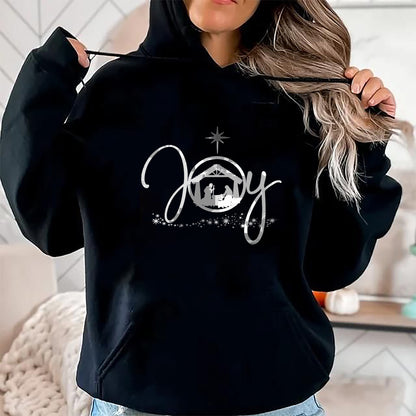 Christian Tee, Christian Faith Unisex T-Shirt/Hoodie/Sweatshirt HLT00 - Christian Christmas Joy Jesus Nativity Scene Faith Gift Long Sleeve T-Shirt