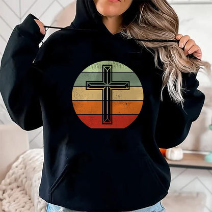 Christian Tee, Christian Faith Unisex T-Shirt/Hoodie/Sweatshirt HLT00 - Jesus Retro Cross Christ God Faith Religious Christian Gift T-Shirt