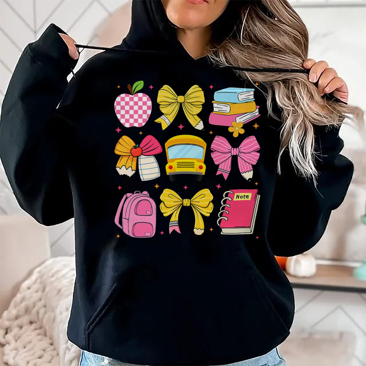 Best Student Shirt, Funny Back To School UnisexT-Shirt/Hoodie/Sweatshirt HLT00 - Back to School Coquette Bow First Day of School Teacher Girl T-Shirt