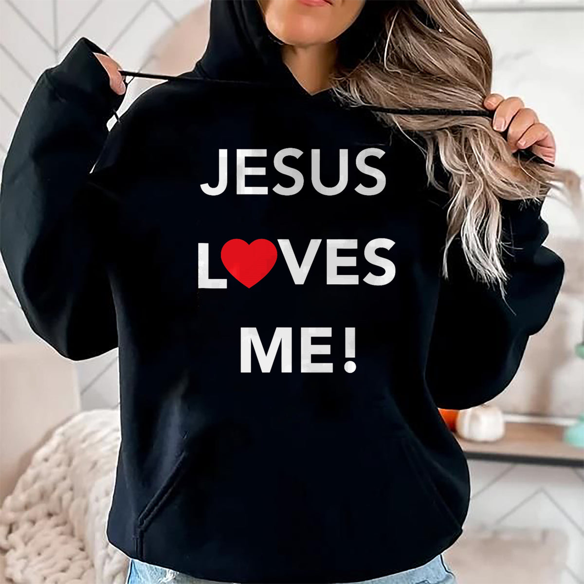 Christian Tee, Christian Faith Unisex T-Shirt/Hoodie/Sweatshirt HLT00 - Christian Jesus Loves Me T-Shirt T-Shirt