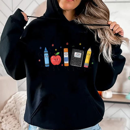 Best Student Shirt, Funny Back To School UnisexT-Shirt/Hoodie/Sweatshirt HLT00 - Funny Teacher Back to School Crayon Apple Pencil Notebook T-Shirt