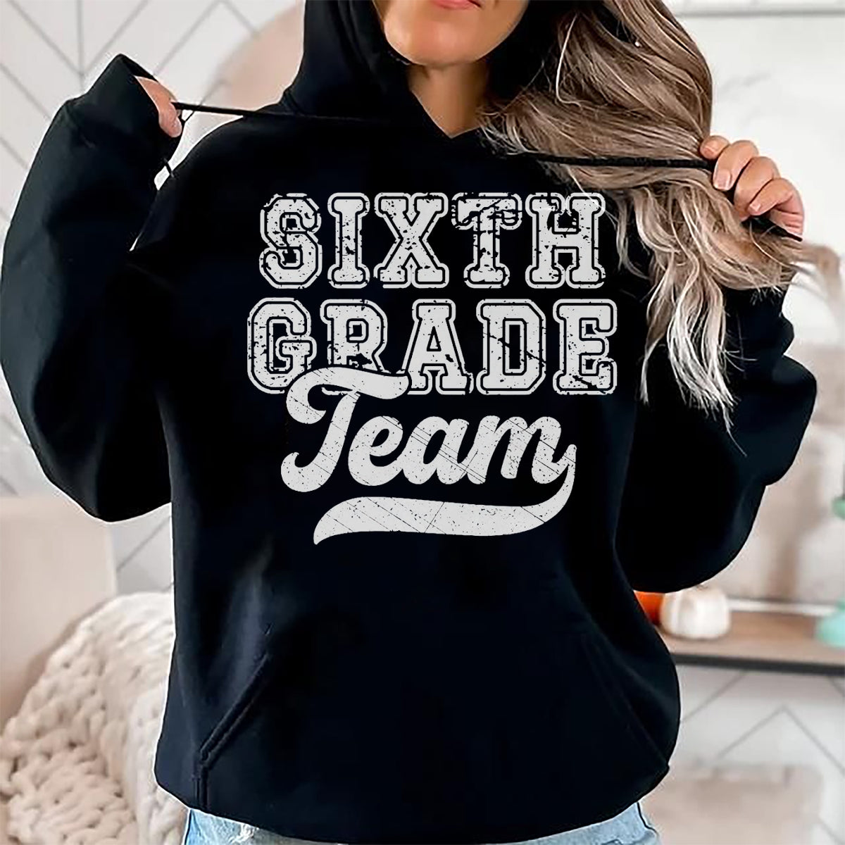 Best Student Shirt, Funny Back To School UnisexT-Shirt/Hoodie/Sweatshirt HLT00 - Kids Teacher Sixth Grade Retro Back to School Team 6th Grade T-Shirt, Men, Black, 3X-Large