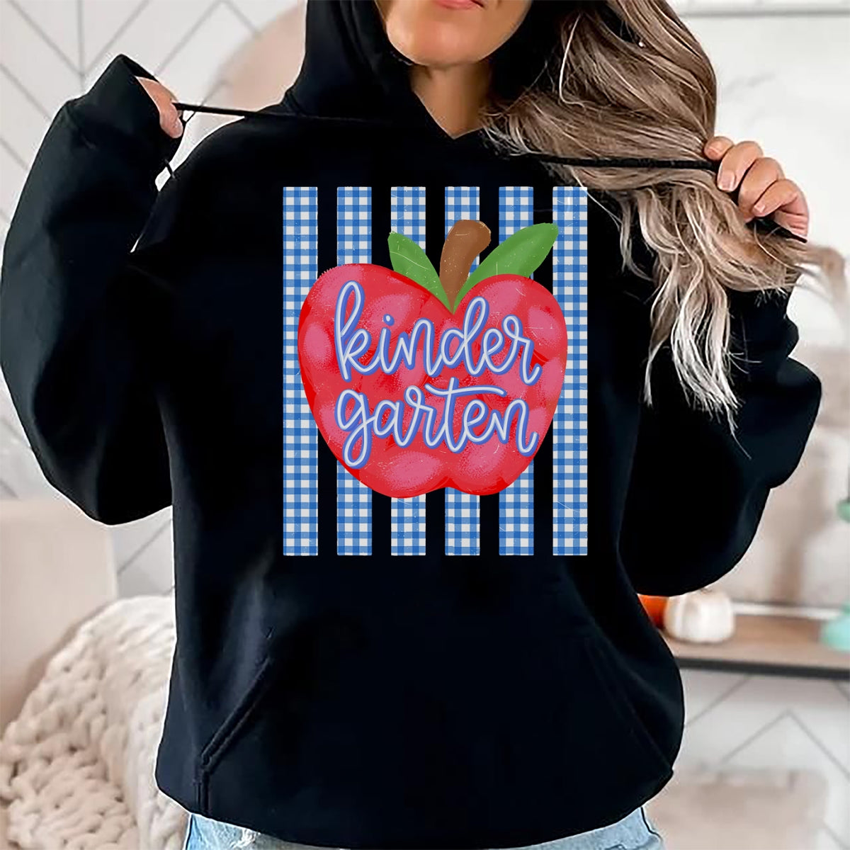 Best Student Shirt, Funny Back To School UnisexT-Shirt/Hoodie/Sweatshirt HLT00 - Kindergarten Apple Striped Happy First Day Back to School T-Shirt