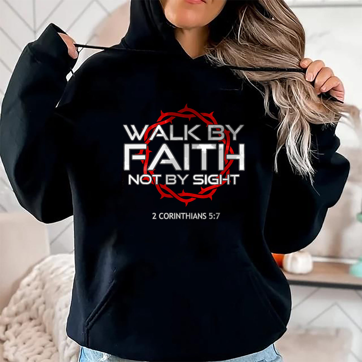 Christian Tee, Christian Faith Unisex T-Shirt/Hoodie/Sweatshirt HLT00 - Jesus Walk by Faith Christian T-Shirt