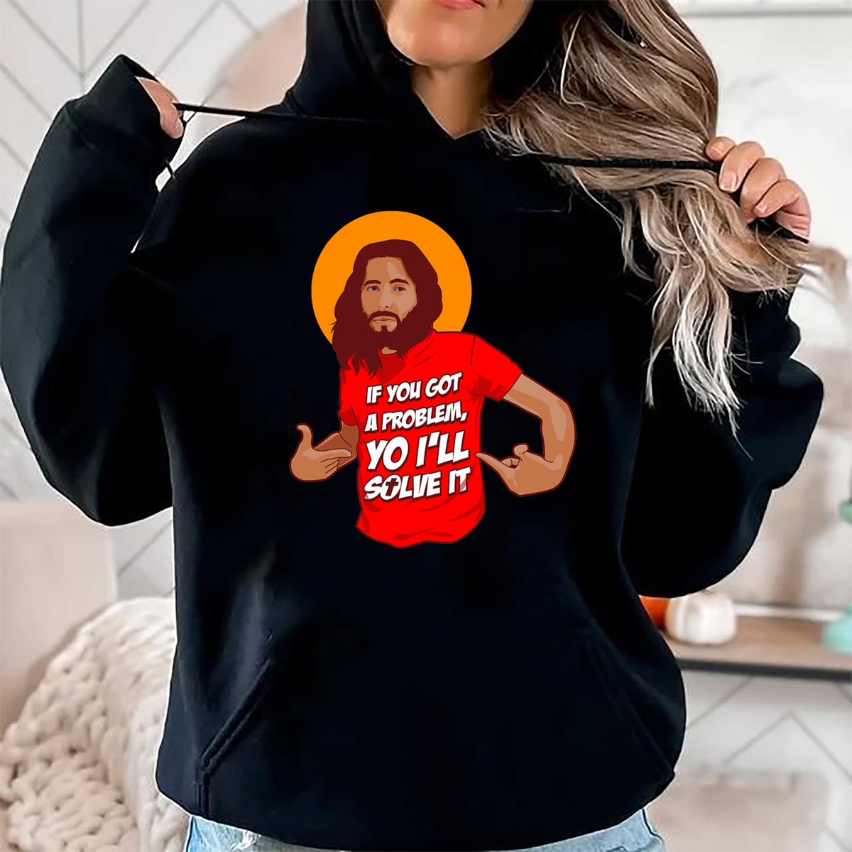 Christian Tee, Christian Faith Unisex T-Shirt/Hoodie/Sweatshirt HLT00 - Funny Jesus Christian Meme Yo I_ll Solve It Christmas T-Shirt (1)