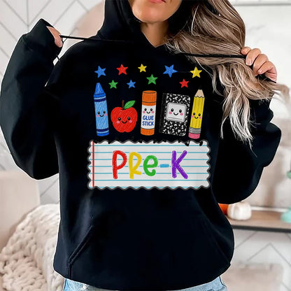 Best Student Shirt, Funny Back To School UnisexT-Shirt/Hoodie/Sweatshirt HLT00 - Cute Apple Pencil Book Back to School Pre-K Boy Girl T-Shirt