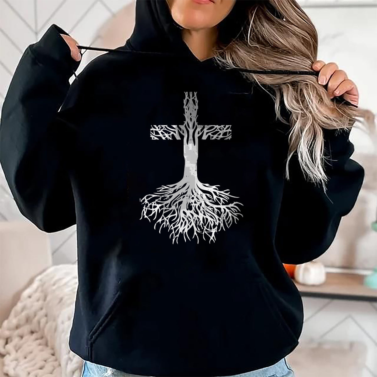 Christian Tee, Christian Faith Unisex T-Shirt/Hoodie/Sweatshirt HLT00 - Cross Roots God Jesus Christ Faith Religious Christian Gift T-Shirt