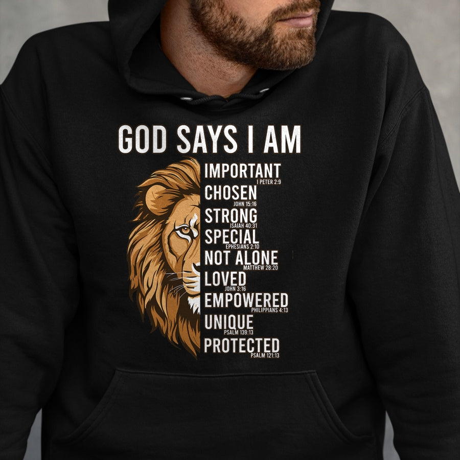 Christian Tee, Christian Faith Unisex T-Shirt/Hoodie/Sweatshirt HLT00 - Jesus God Say I Am Christian-Shirt Men Fathers Blessed Dad T-Shirt