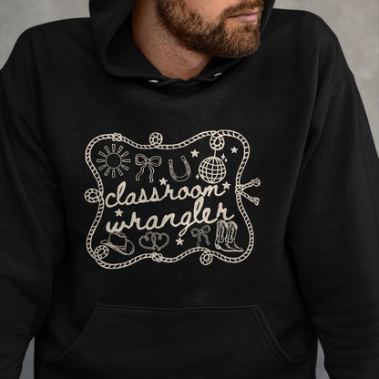 Best Student Shirt, Funny Back To School UnisexT-Shirt/Hoodie/Sweatshirt HLT00 - Classroom Wrangler Teacher Western Cowboy Back to School T-Shirt