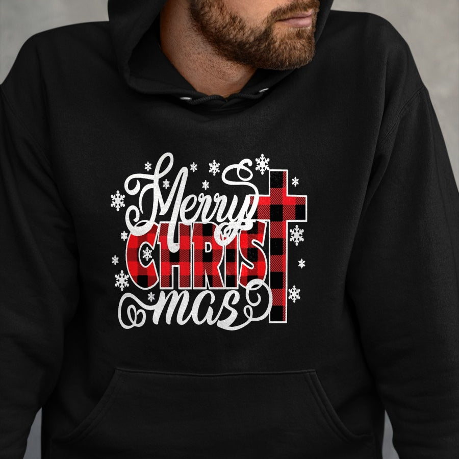 Christian Tee, Christian Faith Unisex T-Shirt/Hoodie/Sweatshirt HLT00 - Merry Christ Mas Christian Jesus Christmas PJs Xmas Pajamas T-Shirt