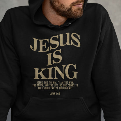 Christian Tee, Christian Faith Unisex T-Shirt/Hoodie/Sweatshirt HLT00 - Jesus Is King Jesus John 146 Costume Christian (On Back) T-Shirt (1)