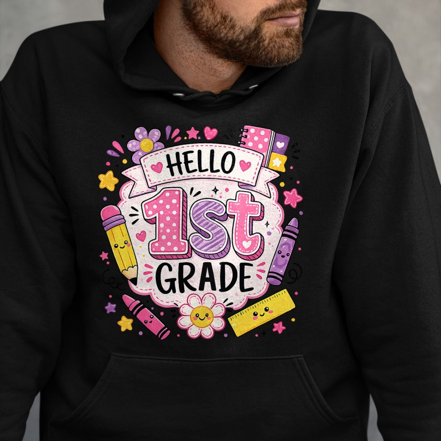 Best Student Shirt, Funny Back To School UnisexT-Shirt/Hoodie/Sweatshirt HLT00 - First Grade Girls Back to School Cute First Day Student T-Shirt