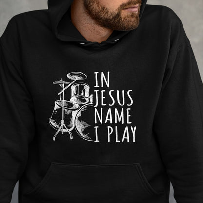 Christian Tee, Christian Faith Unisex T-Shirt/Hoodie/Sweatshirt HLT00 - Christian Drumming In Jesus Name Play Drums Worship Drummer T-Shirt (1)