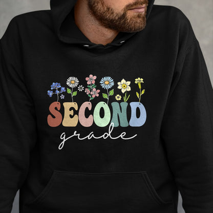 Best Student Shirt, Funny Back To School UnisexT-Shirt/Hoodie/Sweatshirt HLT00 - 2nd Grade Wildflower Floral Back to School Teacher Gift T-Shirt