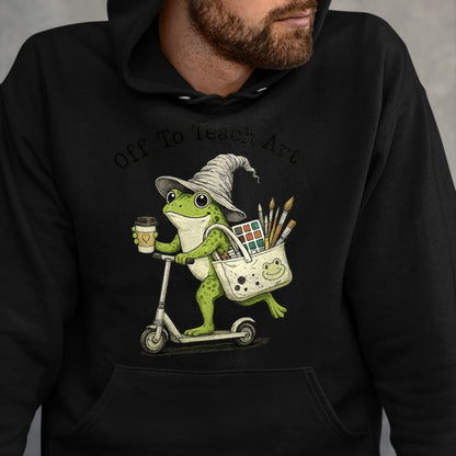 Best Student Shirt, Funny Back To School UnisexT-Shirt/Hoodie/Sweatshirt HLT00 - Frog Art Teacher Off to Teach Creative Classroom Painting T-Shirt