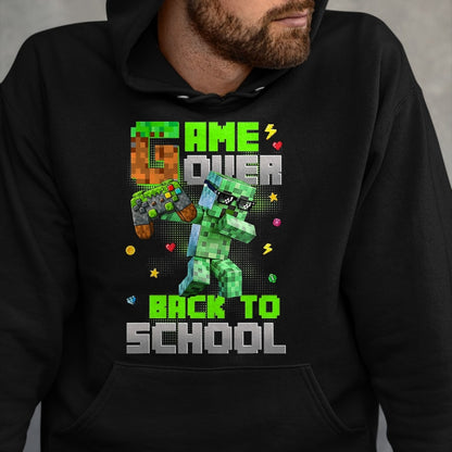 Best Student Shirt, Funny Back To School UnisexT-Shirt/Hoodie/Sweatshirt HLT00 - Game Over Back to School Funny Bruh We Back Kids Boy Gaming T-Shirt, Men, Black, 3X-Large