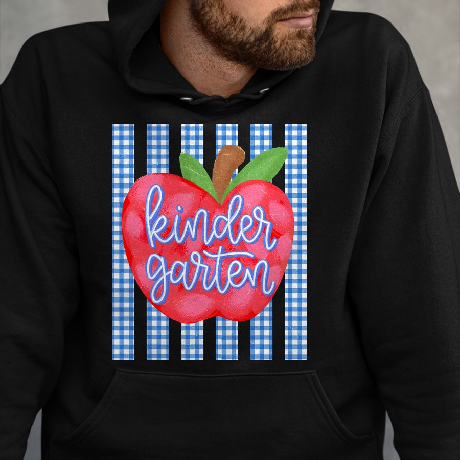 Best Student Shirt, Funny Back To School UnisexT-Shirt/Hoodie/Sweatshirt HLT00 - Kindergarten Apple Striped Happy First Day Back to School T-Shirt