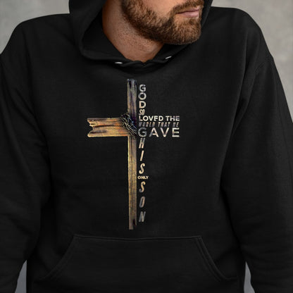 Christian Tee, Christian Faith Unisex T-Shirt/Hoodie/Sweatshirt HLT00 - John 316 Christian Cross Bible T-Shirt