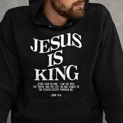 Christian Tee, Christian Faith Unisex T-Shirt/Hoodie/Sweatshirt HLT00 - Jesus Is King Jesus John 146 Costume Christian (On Back) T-Shirt (2)