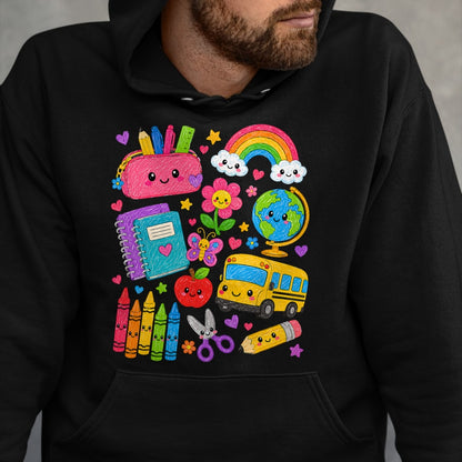 Best Student Shirt, Funny Back To School UnisexT-Shirt/Hoodie/Sweatshirt HLT00 - Cute Crayon Apple Pencil Teacher Kid Back to School Supplies T-Shirt