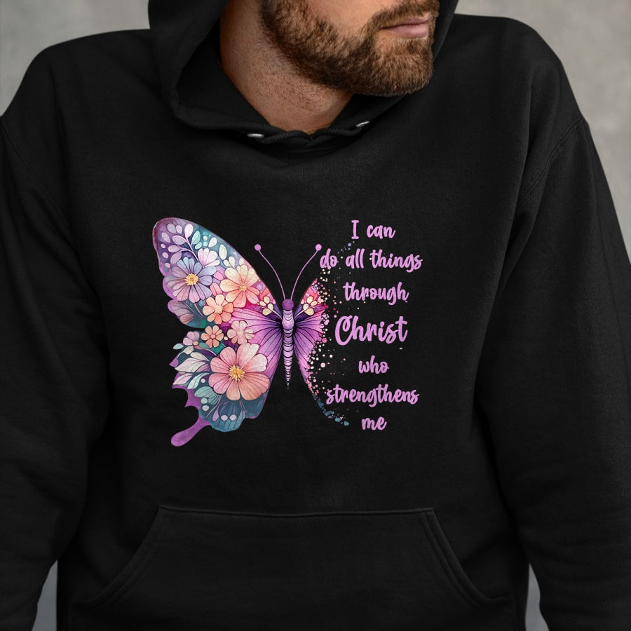 Christian Tee, Christian Faith Unisex T-Shirt/Hoodie/Sweatshirt HLT00 - I Can Do All Things Through Christ Pretty Butterfly T-Shirtall T-Shirt (Copy)