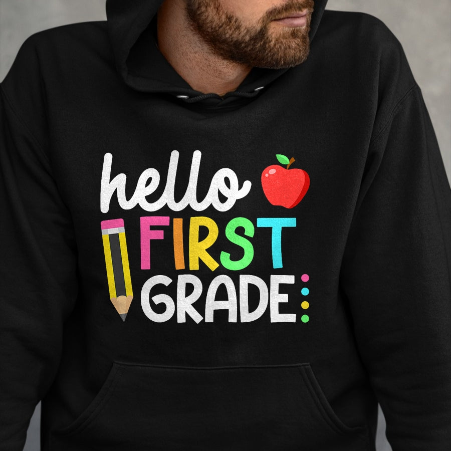 Best Student Shirt, Funny Back To School UnisexT-Shirt/Hoodie/Sweatshirt HLT00 - Hello First Grade Team 1st Grade Back to School Teacher Kids T-Shirt