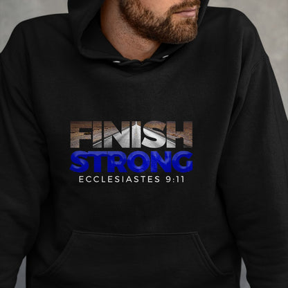 Christian Tee, Christian Faith Unisex T-Shirt/Hoodie/Sweatshirt HLT00 - Finish Strong Christian Jesus Apparel T Shirt Gift Blue T-Shirt