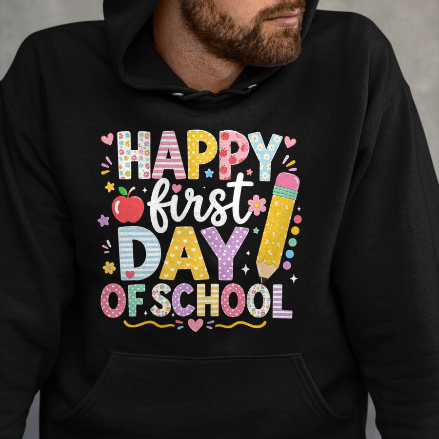 Best Student Shirt, Funny Back To School UnisexT-Shirt/Hoodie/Sweatshirt HLT00 - Happy First Day of School Teacher Student Back to School T-Shirt, Men, Black, 3X-Large