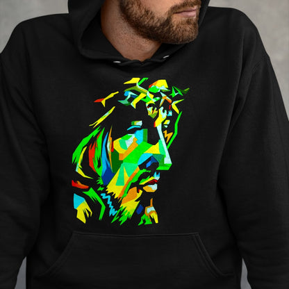 Christian Tee, Christian Faith Unisex T-Shirt/Hoodie/Sweatshirt HLT00 - Jesucristo Pop Art Jesus Christ Face, Catholic Icon Painting T-Shirt