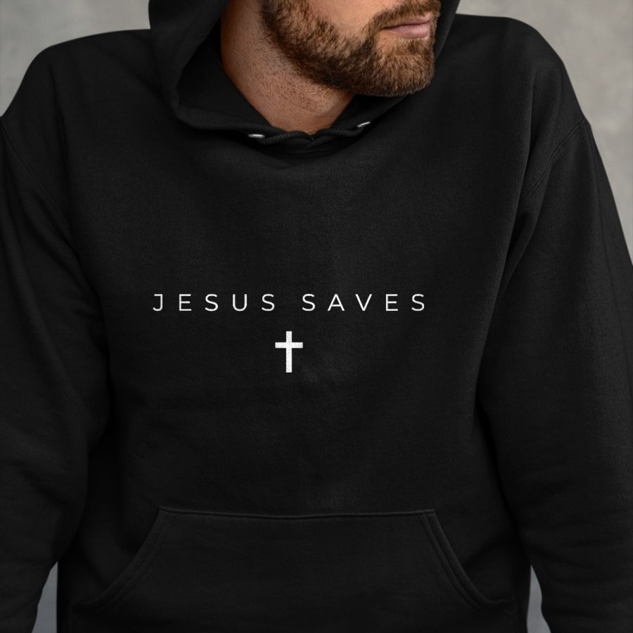 Christian Tee, Christian Faith Unisex T-Shirt/Hoodie/Sweatshirt HLT00 - Jesus Saves Cross Subtle Christian Minimal Religious Faith T-Shirt