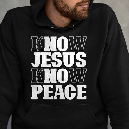 Christian Tee, Christian Faith Unisex T-Shirt/Hoodie/Sweatshirt HLT00 - Know Jesus Know Peace Religion God Church Christian Gifts T-Shirt (1)