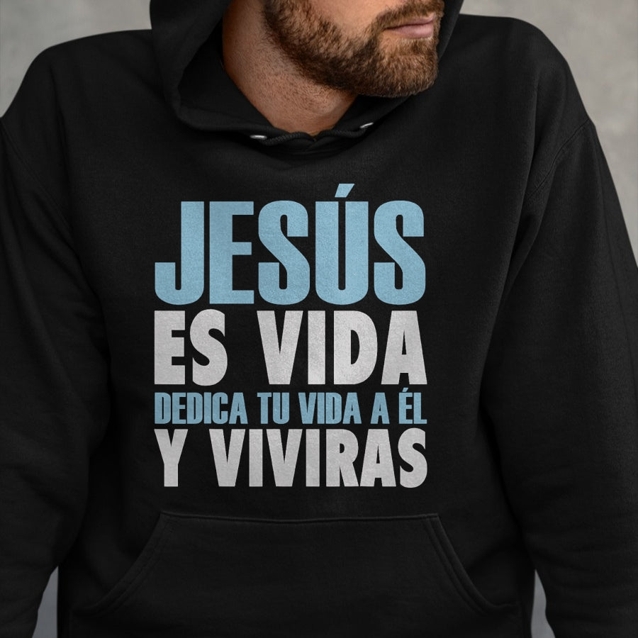 Christian Tee, Christian Faith Unisex T-Shirt/Hoodie/Sweatshirt HLT00 - Jesus Es Vida, Spanish T-Shirt, Spanish Christian Shirt T-Shirt