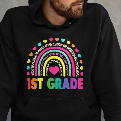 Best Student Shirt, Funny Back To School UnisexT-Shirt/Hoodie/Sweatshirt HLT00 - First Grade Rainbow Girls Boys Teacher Team 1st Grade Squad T-Shirt