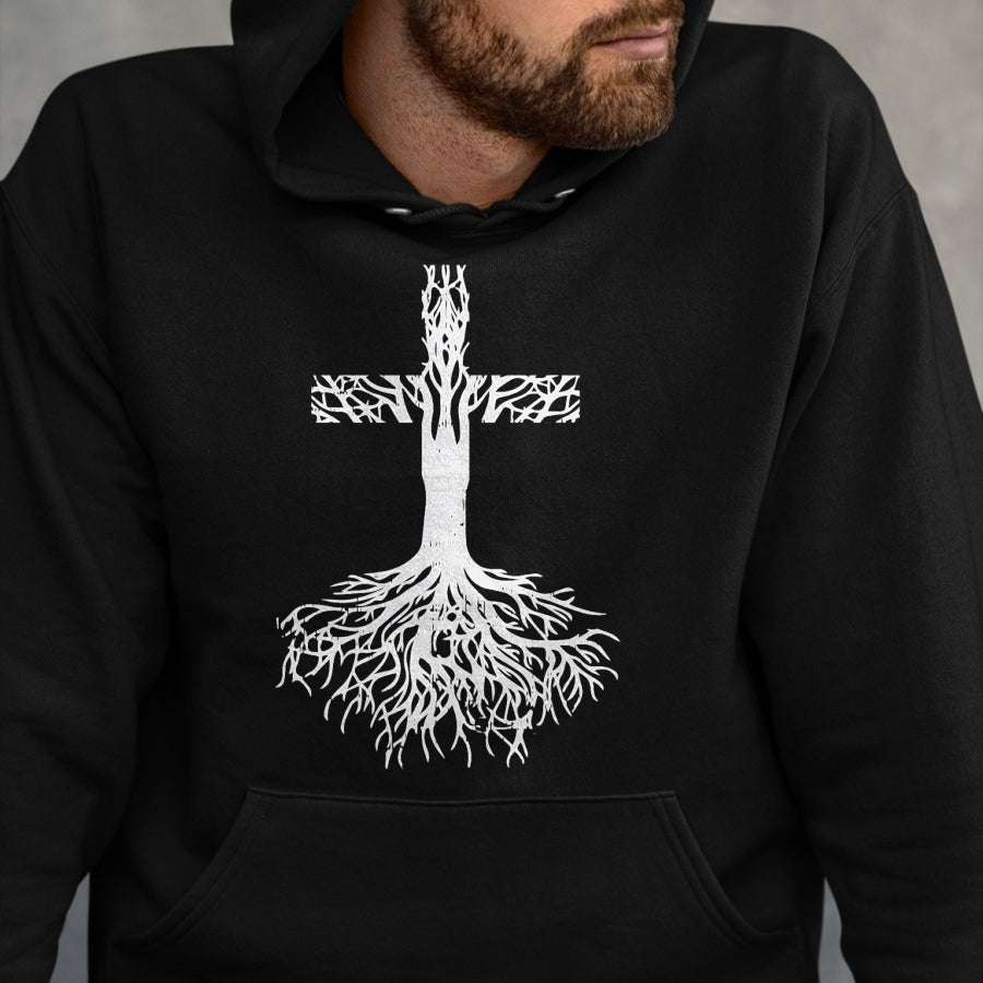 Christian Tee, Christian Faith Unisex T-Shirt/Hoodie/Sweatshirt HLT00 - Cross Roots God Jesus Christ Faith Religious Christian Gift T-Shirt