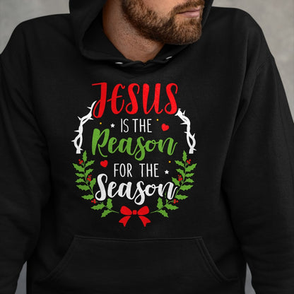 Christian Tee, Christian Faith Unisex T-Shirt/Hoodie/Sweatshirt HLT00 - Jesus is the reason for the season christian christmas T-Shirt (1)