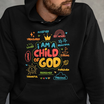 Christian Tee, Christian Faith Unisex T-Shirt/Hoodie/Sweatshirt HLT00 - I am a Child of God Christian Retro Jesus Faith Design Gifts T-Shirt