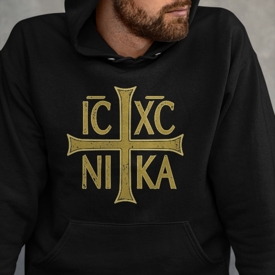 Christian Tee, Christian Faith Unisex T-Shirt/Hoodie/Sweatshirt HLT00 - ICXC NIKA Christogram Cross Orthodox Christian Discreet T-Shirt