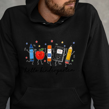 Best Student Shirt, Funny Back To School UnisexT-Shirt/Hoodie/Sweatshirt HLT00 - Back to School Teachers Doodles Crayon Hello Kindergarten T-Shirt