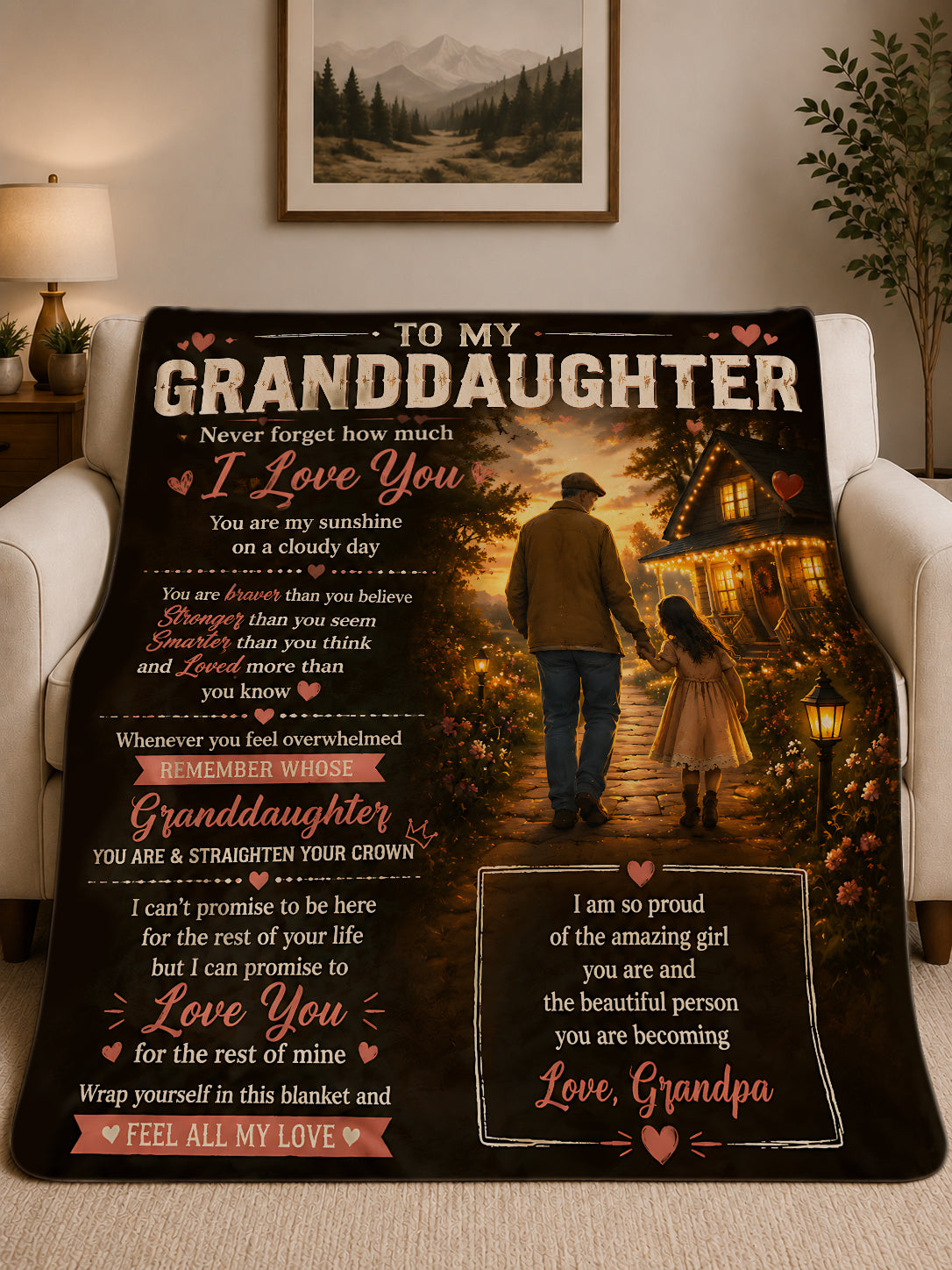 Family Blanket - From Grandpa - To My Granddaughter - Virgo - ( SKU2608-600)